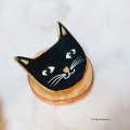 Broche chat noir